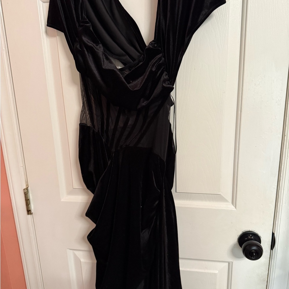 Fashion Nova Black Asymmetrical Dress